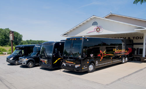Charter bus rental vehicles